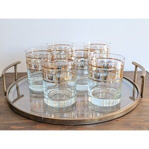 Rare Set Of 6 MCM San Francisco Double Old Fashioned Rocks Cocktail Glasses